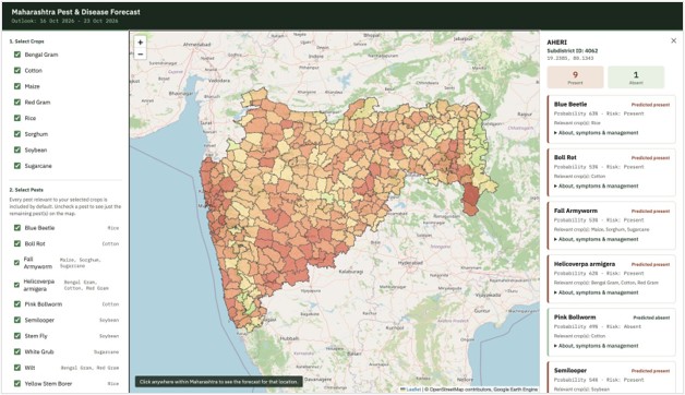 Next week pest and disease forecasting across Maharashtra